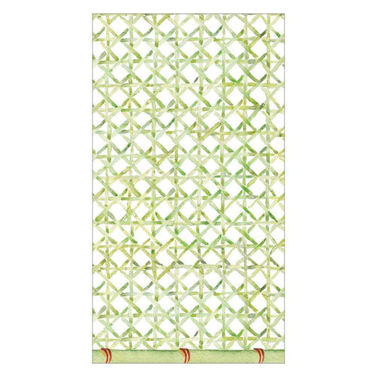 Caspari Trellis Guest Towels Moss Green