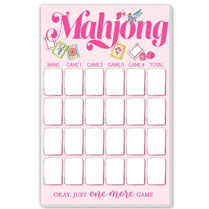 Handpainted Mahjong Score Pad Large Notepad