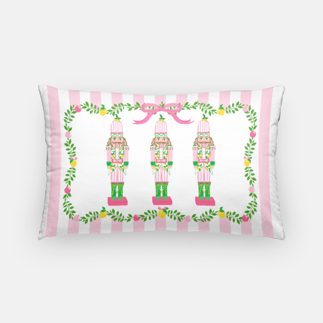 Lemon Nutcracker Christmas 14"x20" Pillow Cover, Peppermint