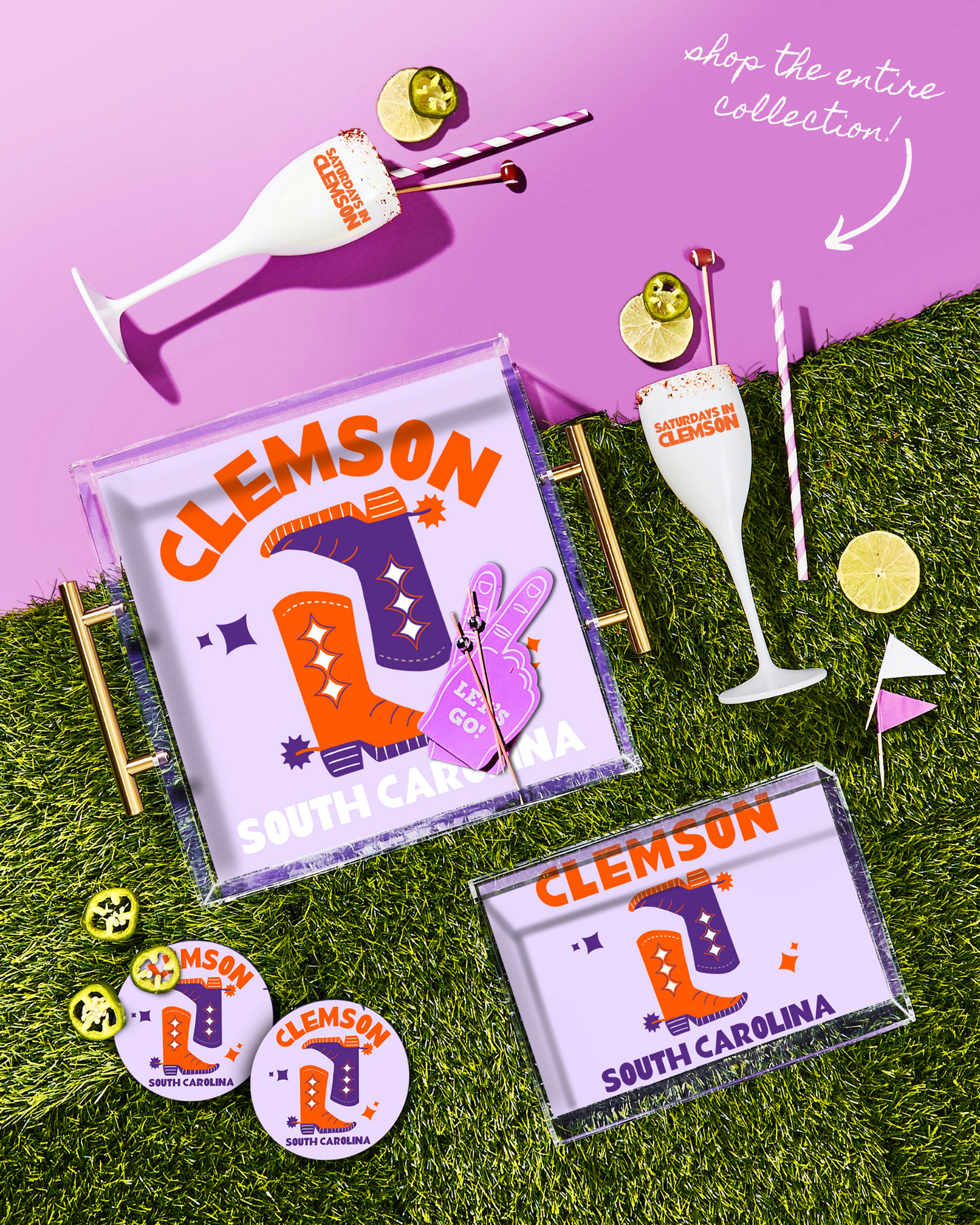 Saturdays In Clemson Champagne Flute