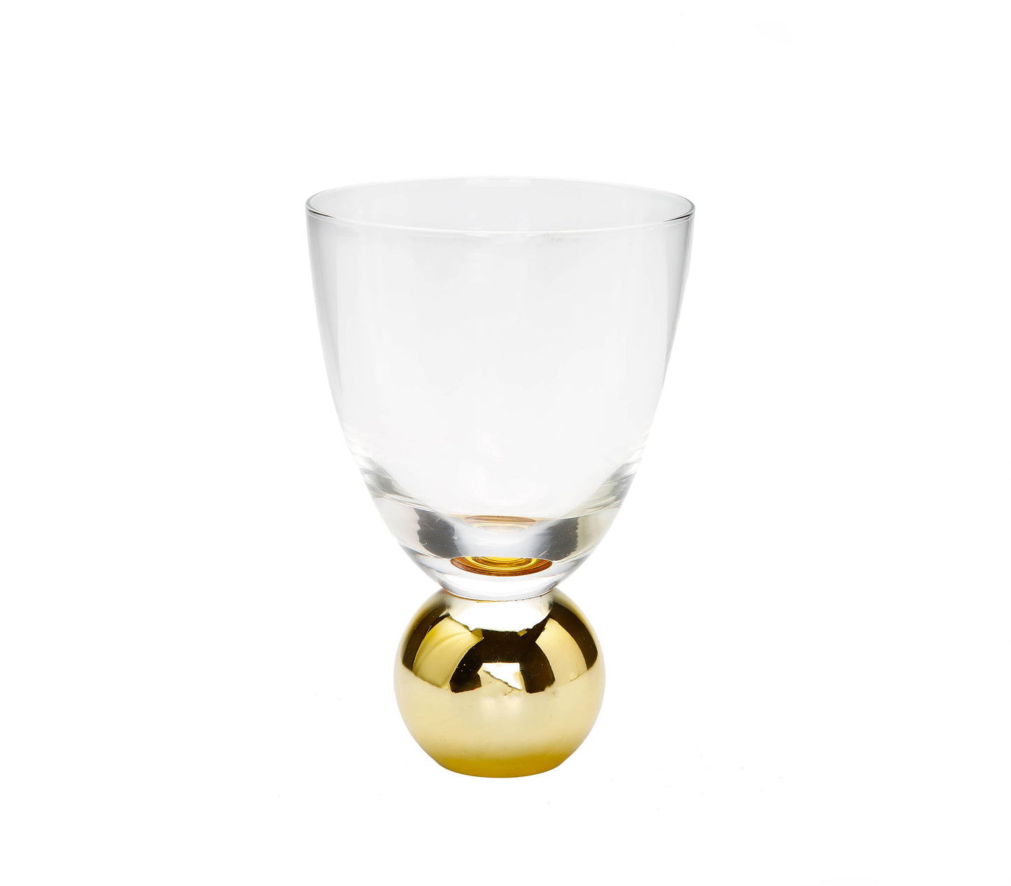 Set of 6 Small Wine Glasses on Gold Ball Pedestal