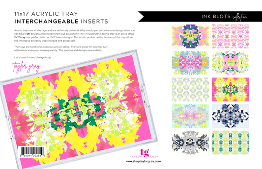 Acrylic Tray INK BLOTS insert set of 10