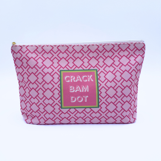 Pink Patterned Mahjong Tile & Accessory Bag