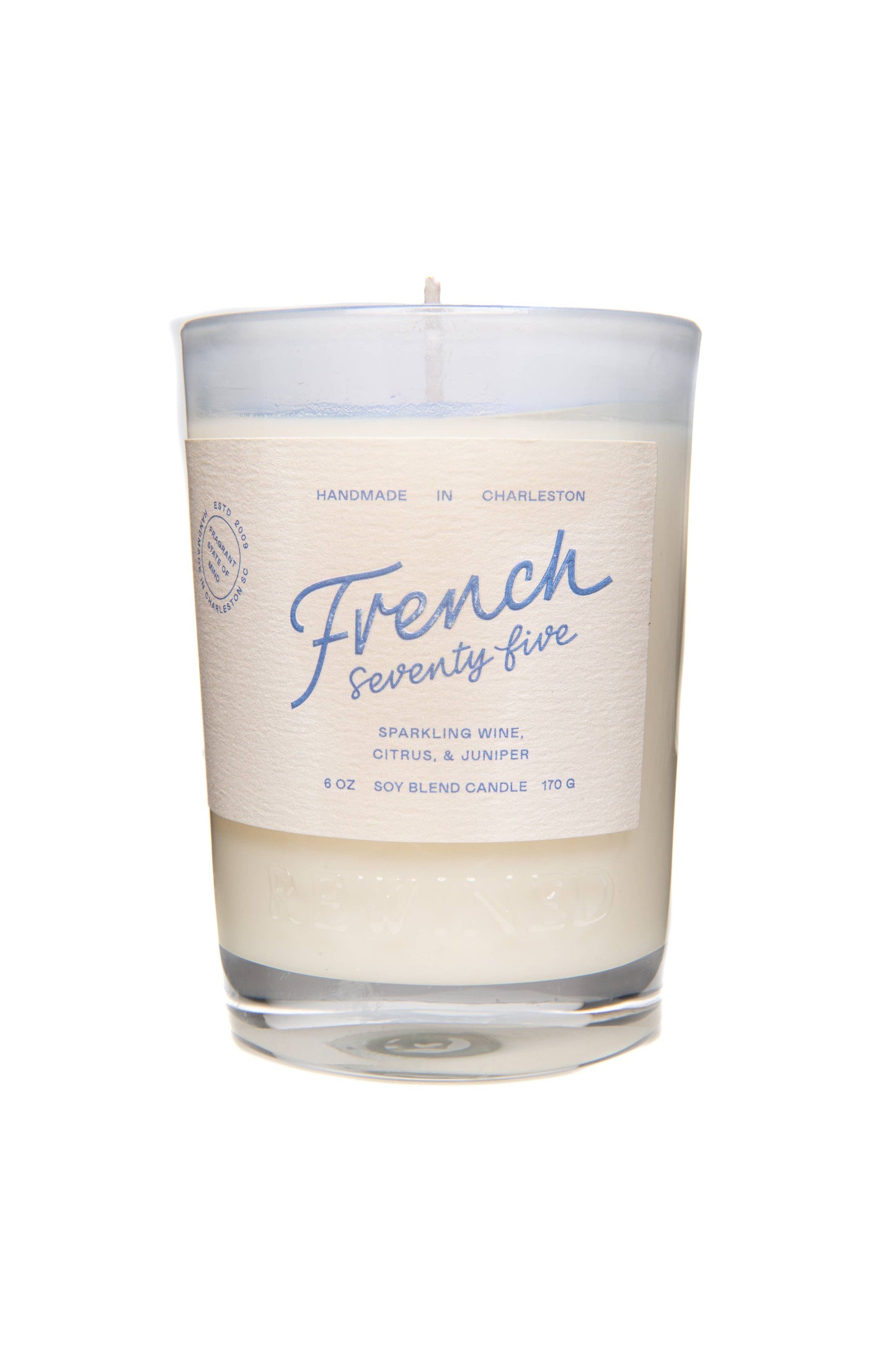 Rewined French 75 Candle 6 oz: 100% soy wax