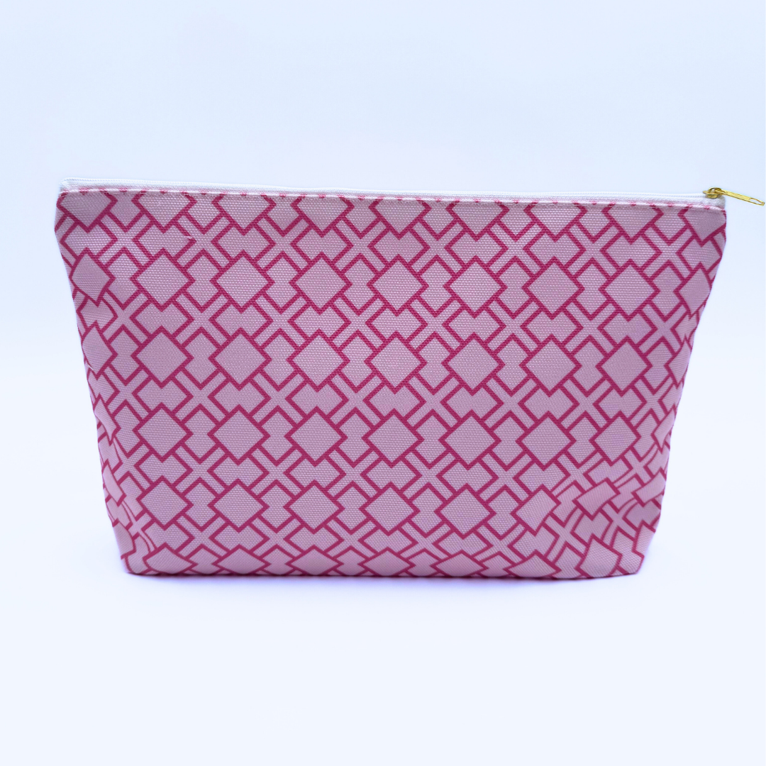 Pink Patterned Mahjong Tile & Accessory Bag