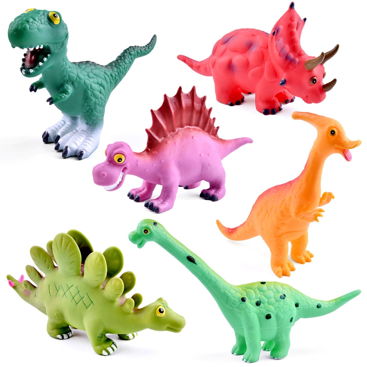 6 Pack Dinosaur Baby Bath Toys Figures Playset