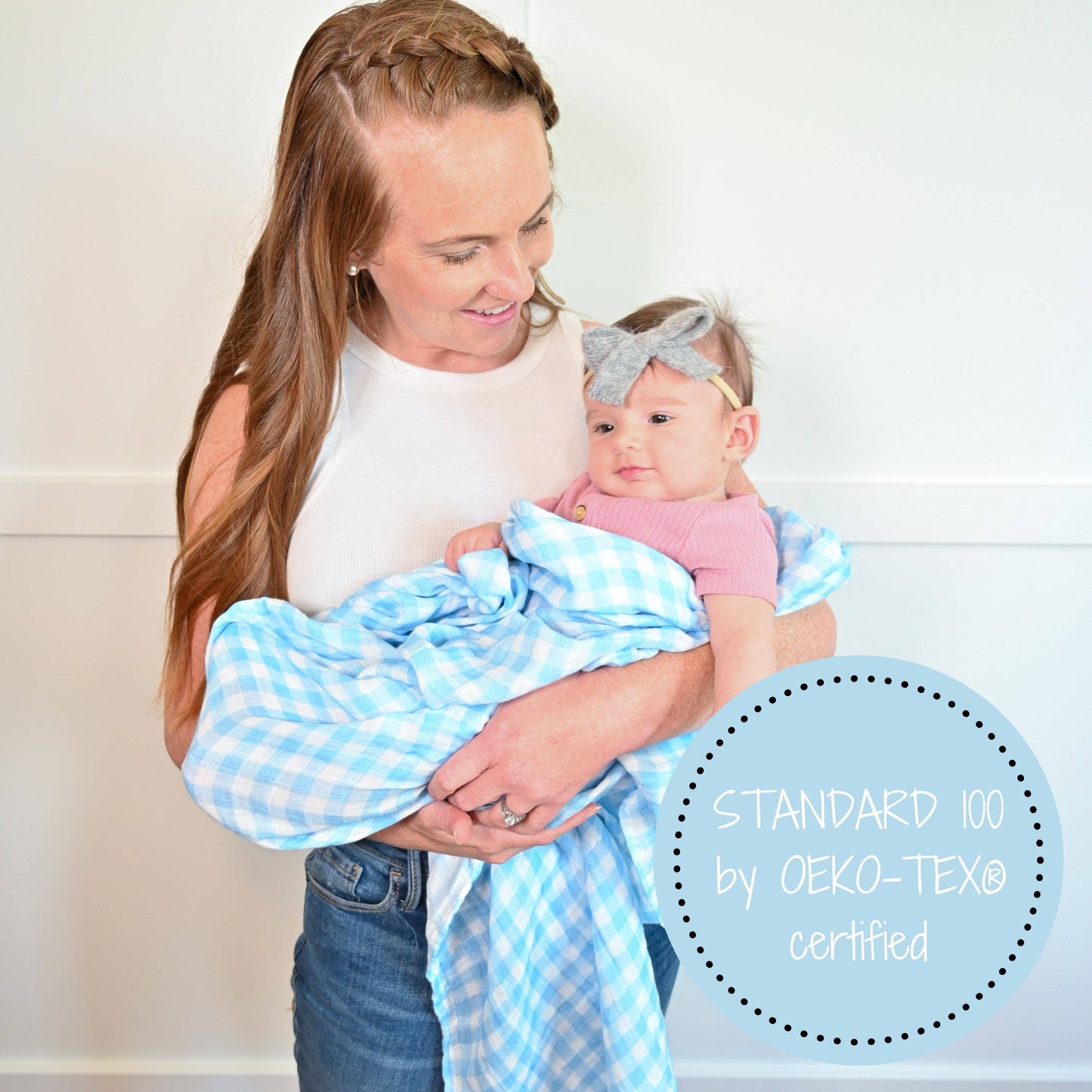Gingham Style Baby Muslin Cotton Blanket