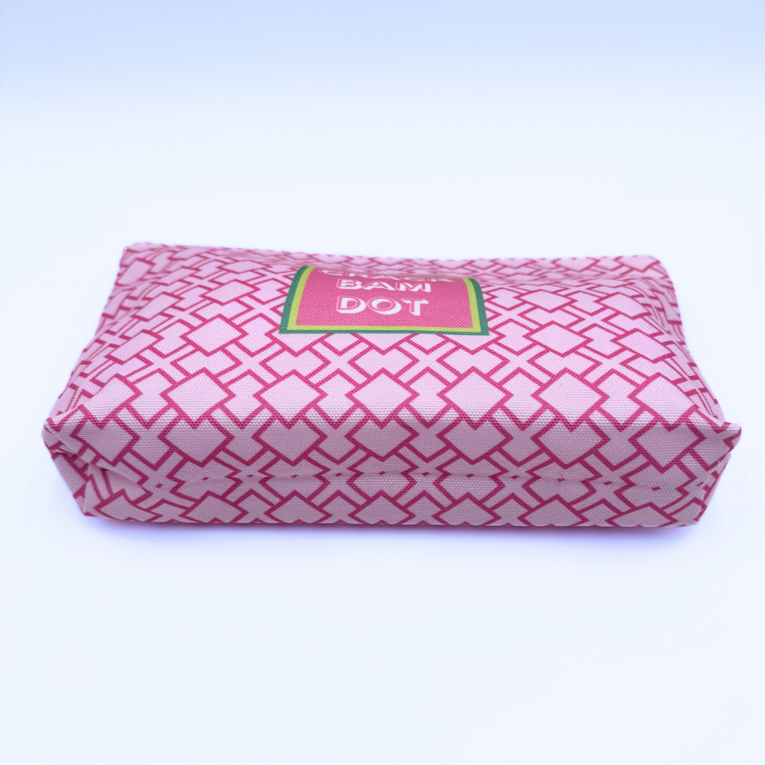 Pink Patterned Mahjong Tile & Accessory Bag