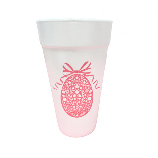 Pink Egg Styrofoam Cups