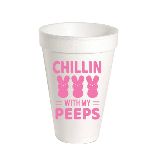 Chillin with my Peeps Styrofoam cups