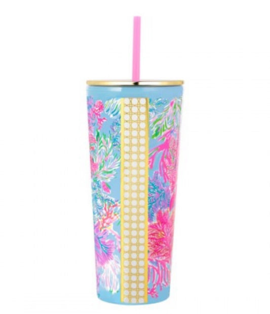 Lilly Pulitzer Tumbler with Straw Cay to my Heart