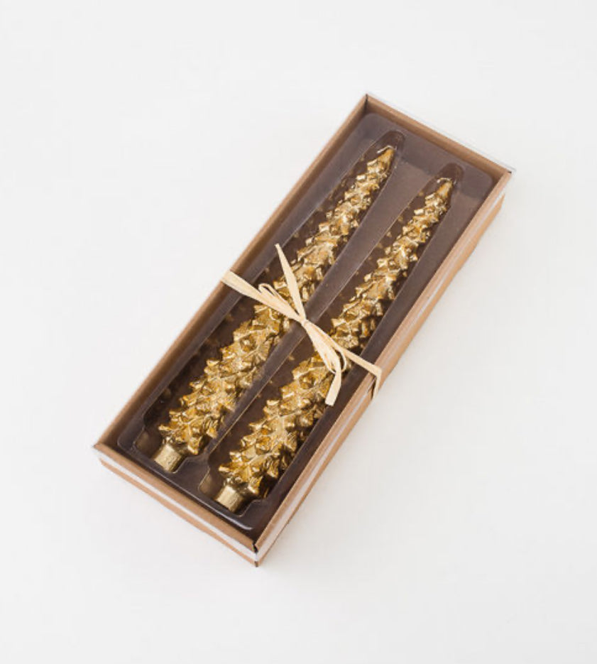 Gold Leaf Tree Candle Box Set