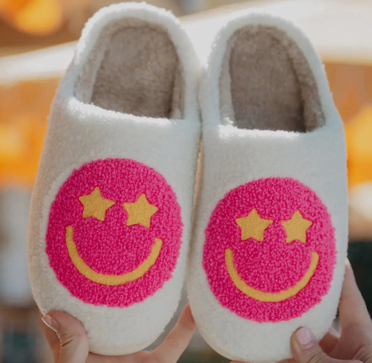 Hot Pink Star Eyed Slippers