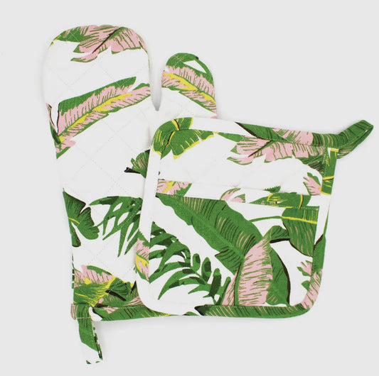 Under the Palms Oven Mitt Set