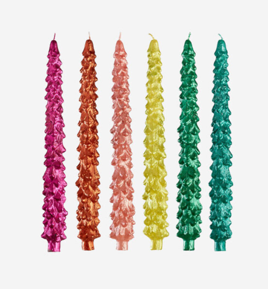 Metallic Tree Taper Candles