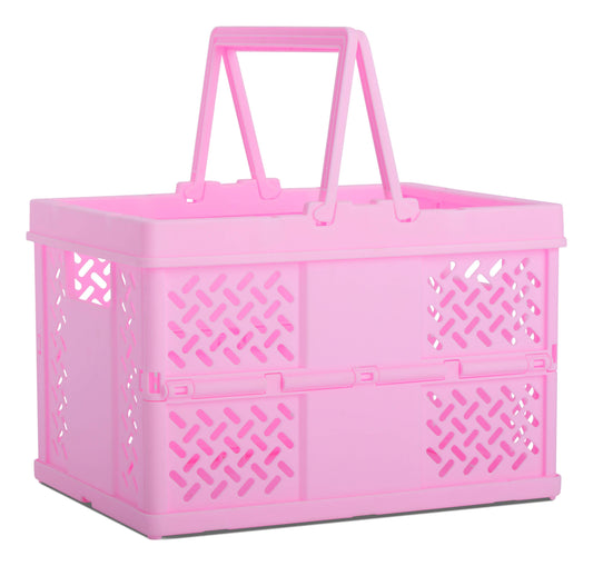 PINK FOLDABLE STORAGE CRATE SMALL