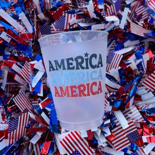 America x 3 Frosted Cups - Patriotic: Pack of 6