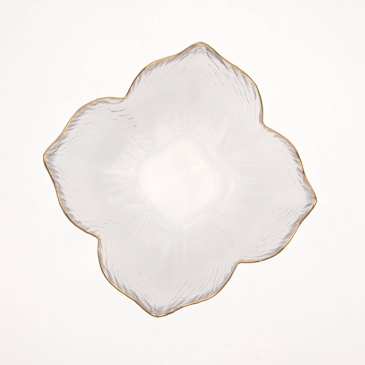 Magnolia Glass Bowl   Clear/Gold   6.5x2.7x6.5