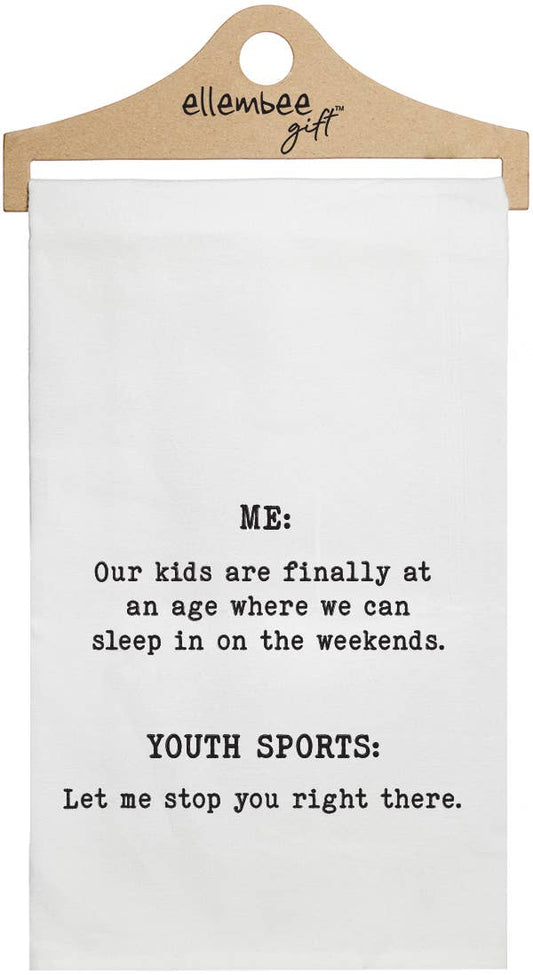 White Our kids are at an age we can sleep youth sports towel