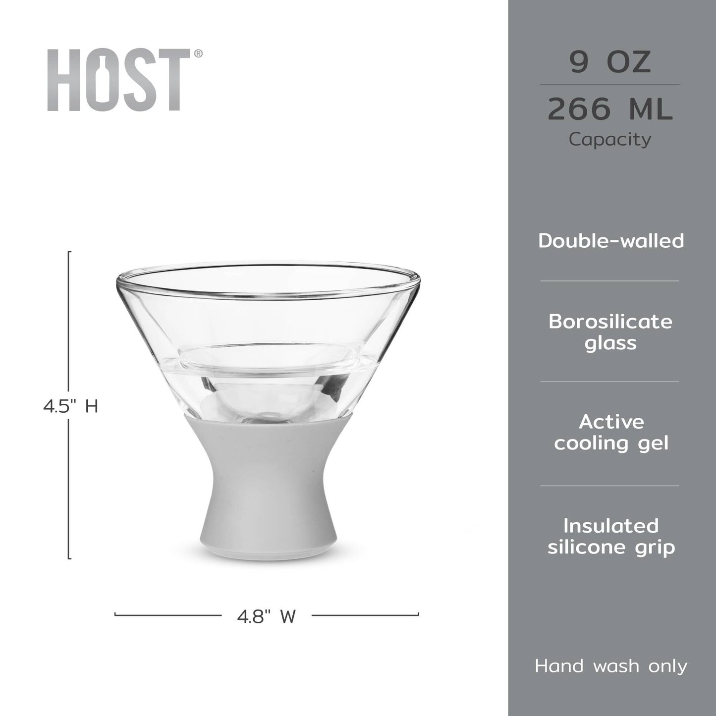 Glass FREEZE™ Cooling Martini Glasses - Frost - Set of 2