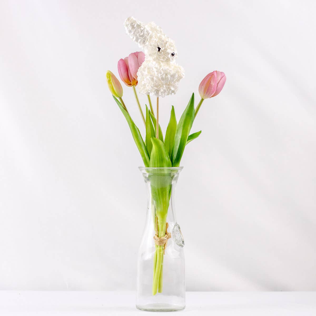 Hydrangea Bunny Pick   White   2.25x13.75x3.5