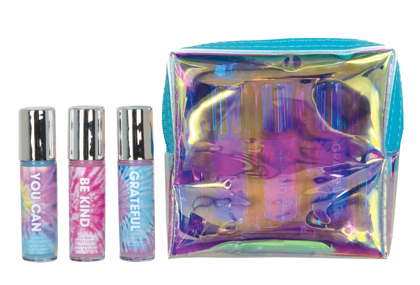 Tie Dye 3 Mini Lip Glosses In Pouch