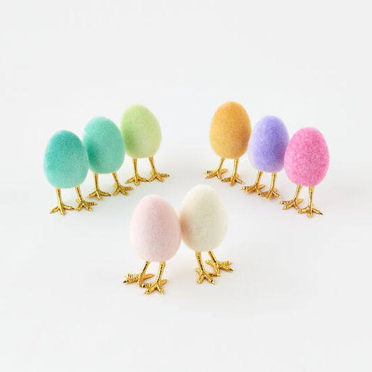 Flocked Eggs with Gold Feet