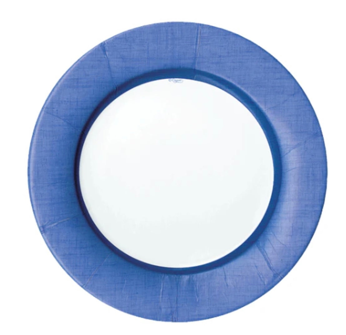 Caspari Dessert/Salad Plate Linen Blue