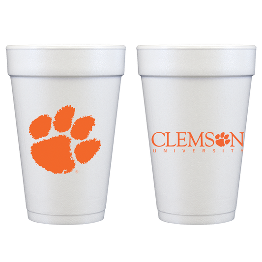 Foam Cup gameday- Clemson University/Tiger Paw (10 ct bag)