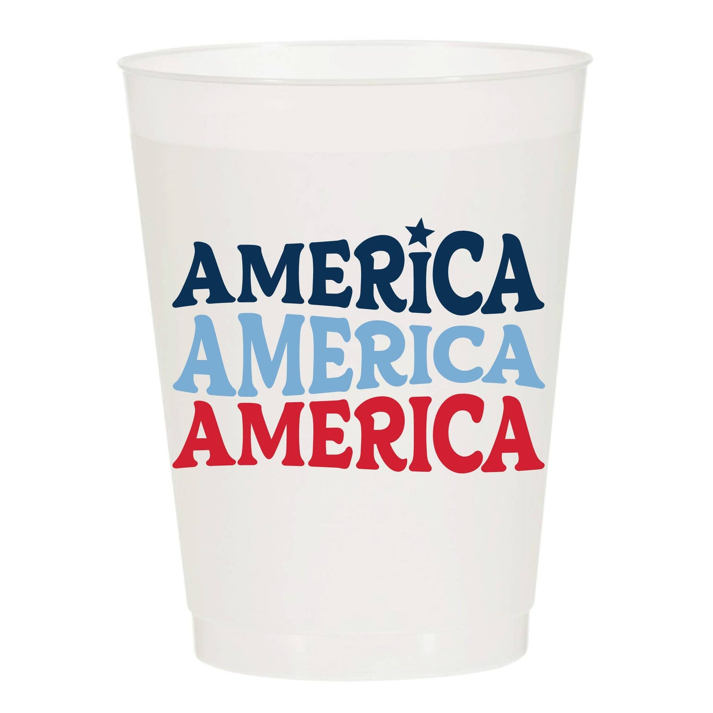 America x 3 Frosted Cups - Patriotic: Pack of 6