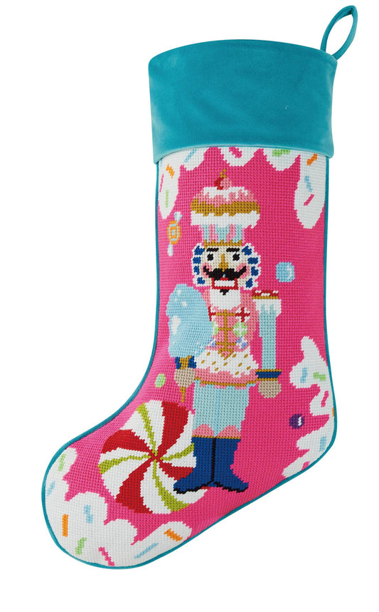 Colonel Cupcake Embroidered Needlepoint Stocking