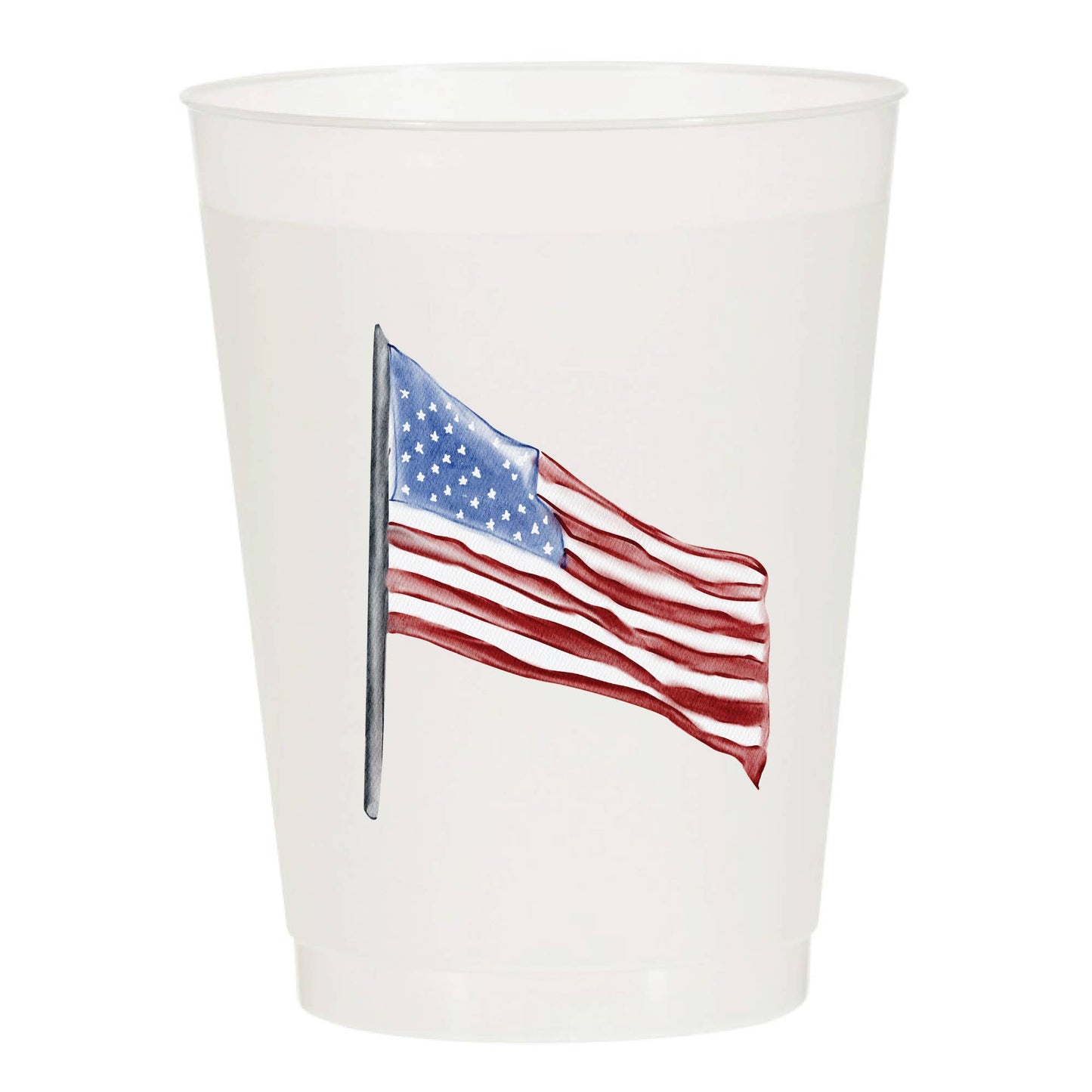 American Flag Frosted Cups - Patriotic: Pack of 6