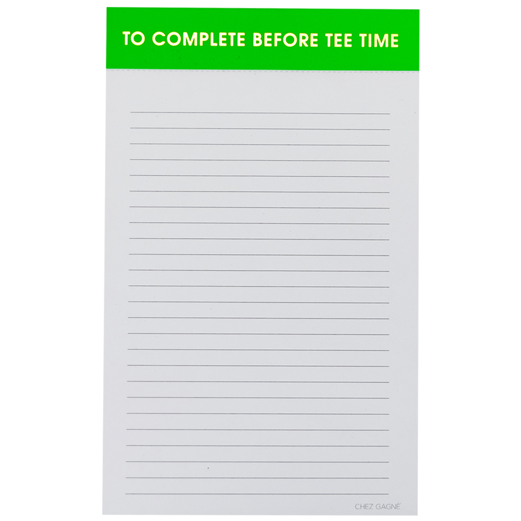 "To Complete Before Tee Time" Notepad