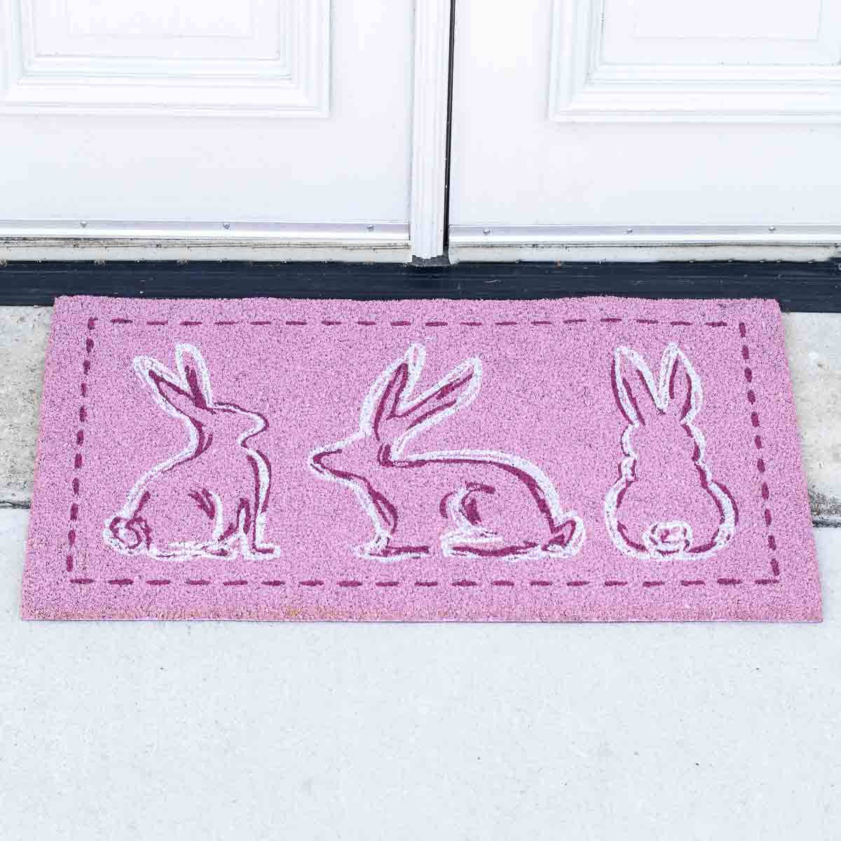 Lily Belle Coir Doormat   Light Pink/White  30x18