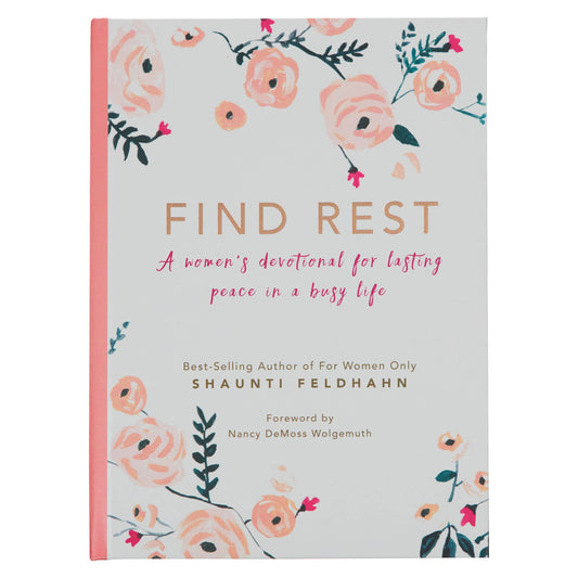 Find Rest Pink Floral Hardcover Devotional
