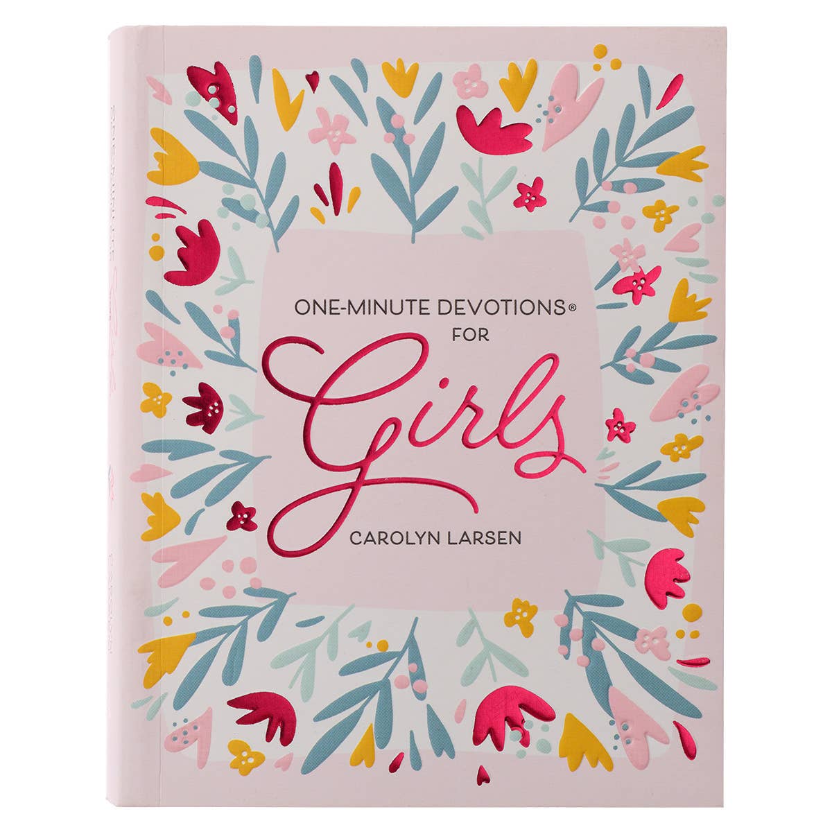 Pink Floral Softcover One-Minute Devotions for Girls