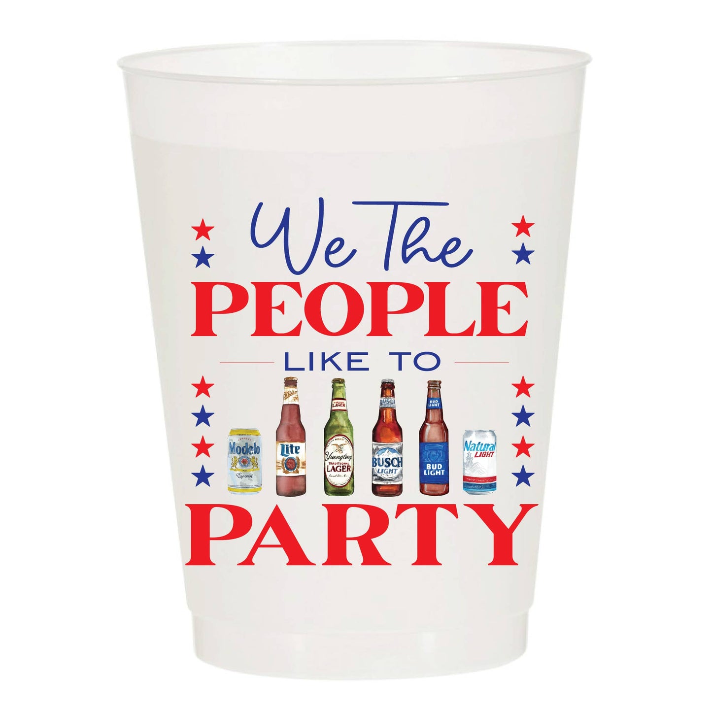 We The People Like To Party Frosted Cups- Patriotic: Pack of 6