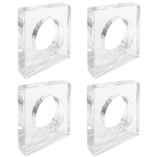 Acrylic Napkin Ring Set - Clear: 4-Piece Set