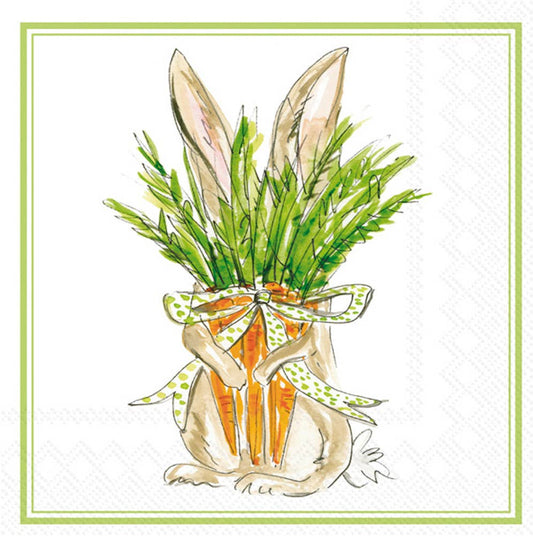Paper Lunch Napkins Pack Of 20 Carrot Bunny Easter