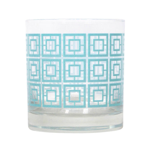 Breezeway Teal Rocks Glass