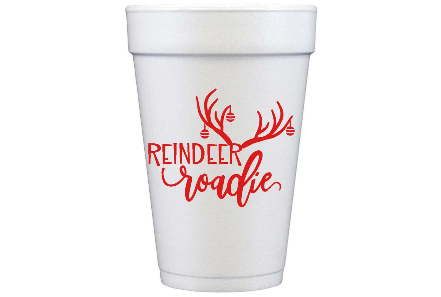 Christmas Styrofoam Cup 10 Pack {Reindeer Roadie}