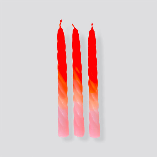 Dip Dye Twisted Candle * Shades of Peach