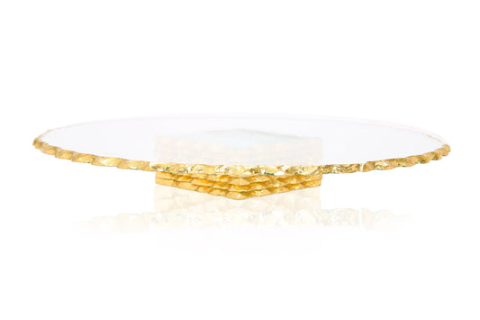Stacked Glass Cake Stand with Gold Edge