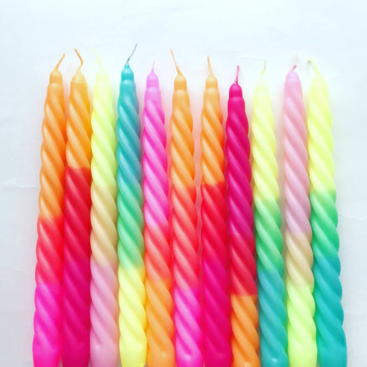 Colorful mix twisted candle