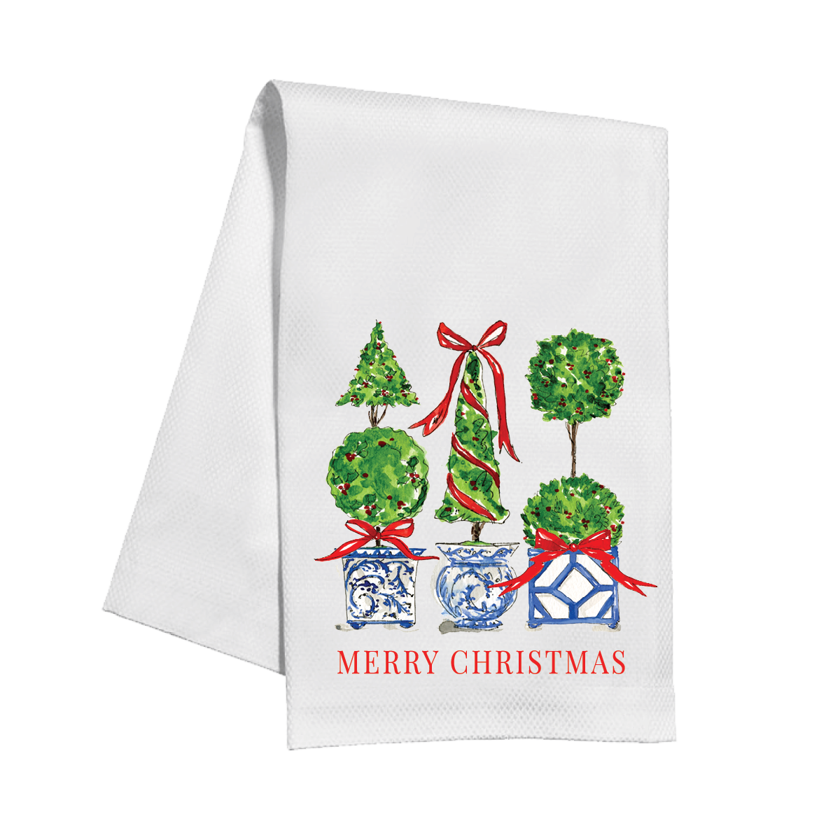 Christmas Topiary Trio Kitchen Towel