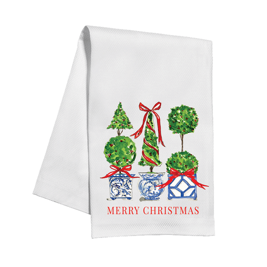 Christmas Topiary Trio Kitchen Towel