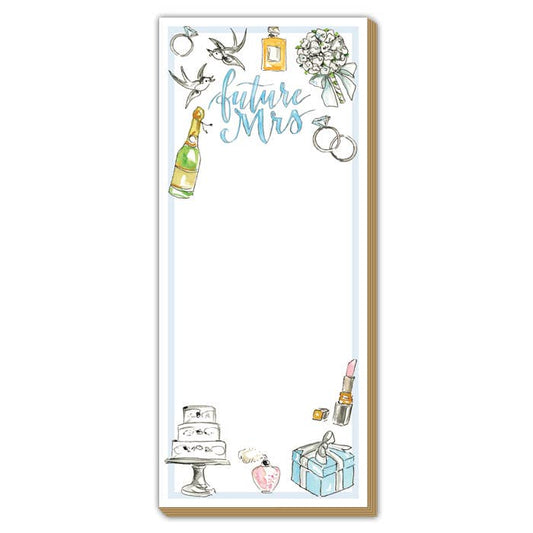 Handpainted Future Mrs with Bridal Icons Luxe Skinny Pad