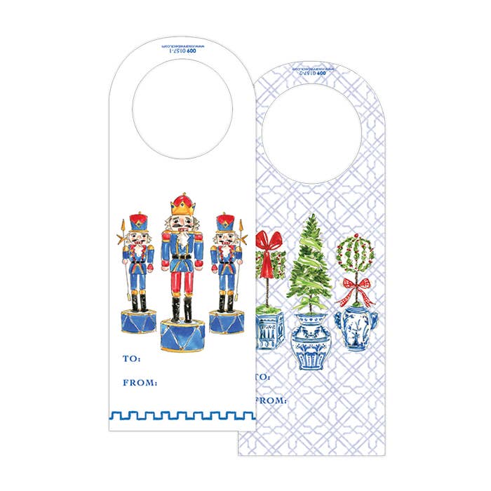 Nutcrackers Holiday Topiaries Wine Tag
