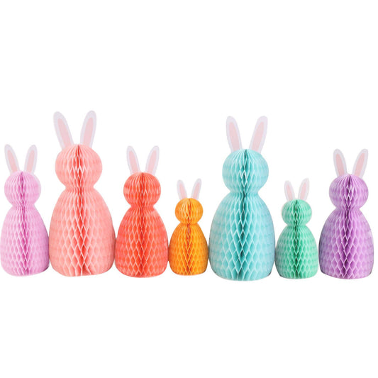 Honeycomb Rainbow Bunnies for Spring and Easter