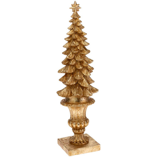 Large Gold Pine Tree Topiary Christmas